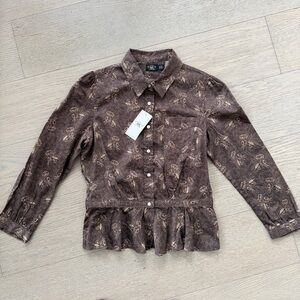 Ralph Lauren Double RL (RRL) Brown Floral Blouse